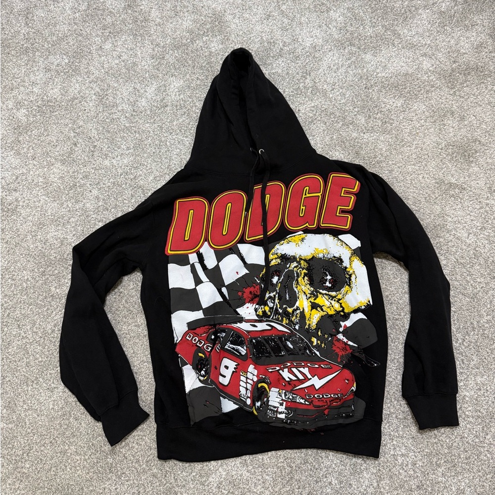 BYKIY Dodge Skull Hoodie L Streetwear Car Racing Fashion Hype